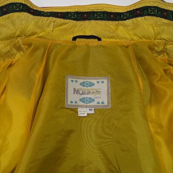 Vintage 80s Nuage Multicolour Navy Yellow Pink  Wind Breaker Jacket Size 44 3XL - Picture 7 of 16